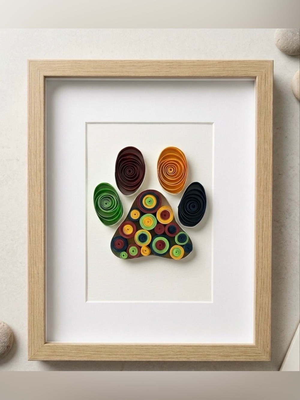 Handmade Quilling Art: Abstract Paw Print